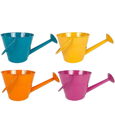 Watercolor Watering Can Planter with Handle, 10 Inch - 12 per case - Decorative Planters